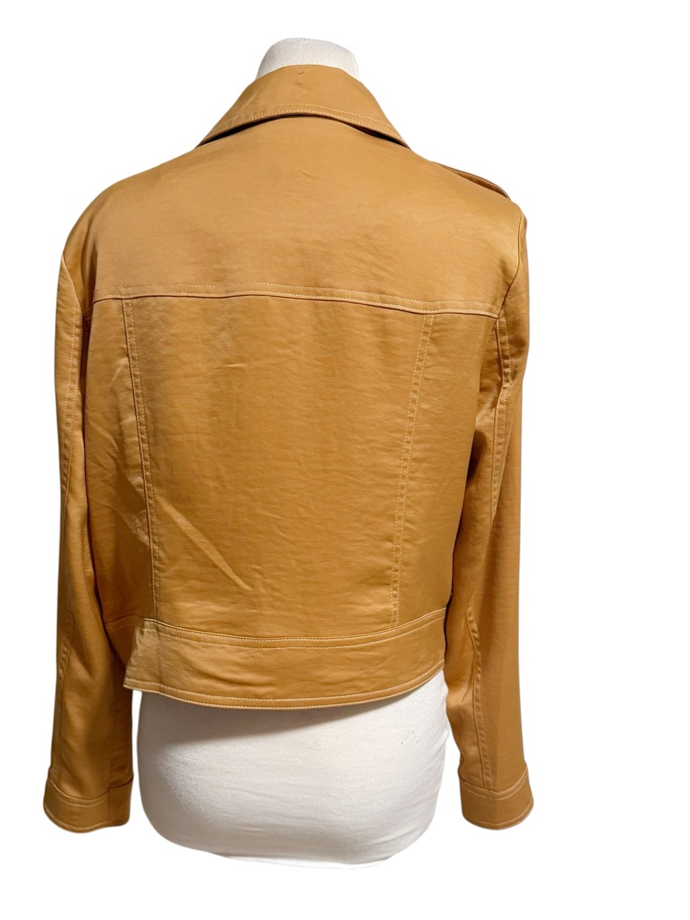 DKNY Long Sleeves Contrast Stitch Moto Jacket Jacket in Tawney Small - Picture 8 of 13